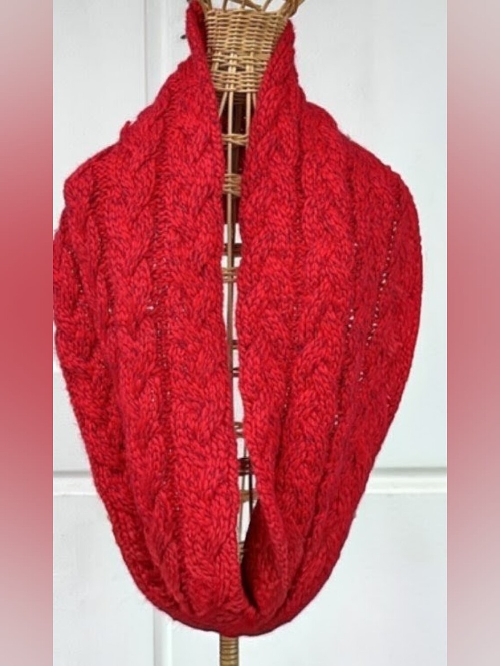 American Eagle Outfitters Ladies Red Cable Knit Infinity Scarf